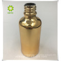 Cosmetic glass and metal overshell bulb dropper gold empty containers for skincare packaging